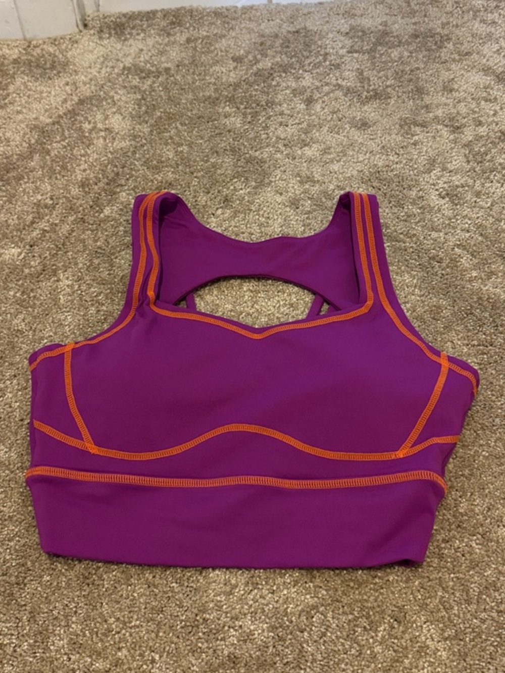 Buff Bunny Purple Sports Top with Orange Trim